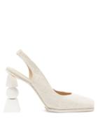 Matchesfashion.com Jacquemus - Valerie Slingback Linen Sandals - Womens - Cream