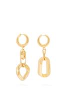 Matchesfashion.com Balenciaga - Mismatched Chain Link Drop Earrings - Womens - Gold