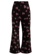 Matchesfashion.com Racil - Lauren Floral Print Velvet Flared Trousers - Womens - Black Multi