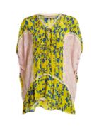 Matchesfashion.com Preen Line - Ivy Floral Print Lace Trimmed Blouse - Womens - Yellow Multi