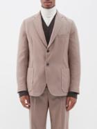 Brioni - Single-breasted Wool Suit Jacket - Mens - Brown