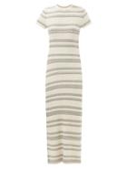 Altuzarra - Galyna Side-slit Striped Knitted Dress - Womens - White Stripe