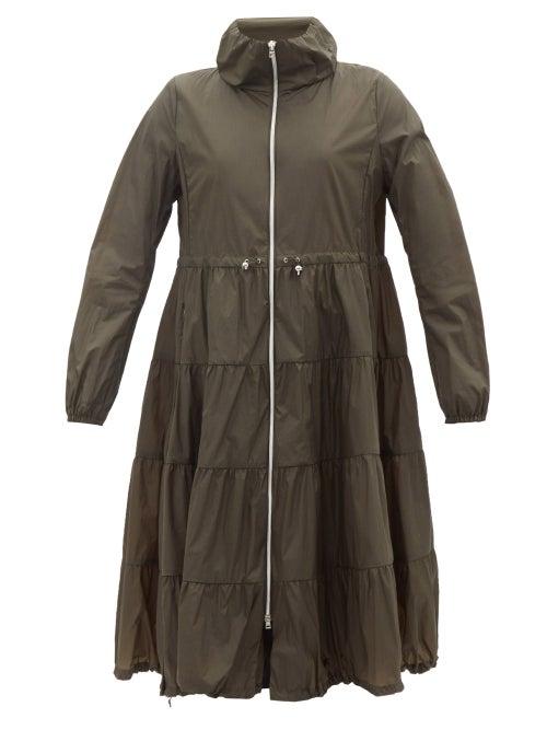 Herno - Tiered Stretch-nylon Parka Coat - Womens - Dark Green