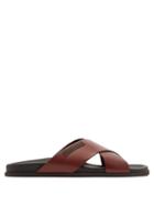Matchesfashion.com Dolce & Gabbana - Leather Cross Strap Sandals - Mens - Brown