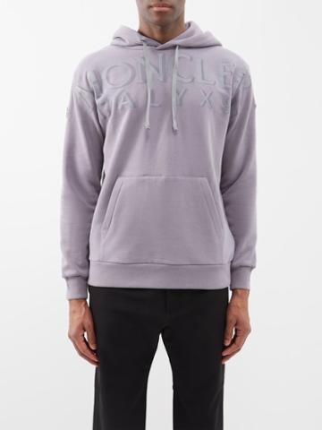 6 Moncler 1017 Alyx 9sm - Logo-print Cotton-blend Hoodie - Mens - Purple