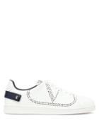 Matchesfashion.com Valentino - Perforated Low Top Leather Trainers - Mens - White Navy