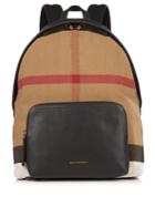 Burberry Canvas Check And Leather Backpack