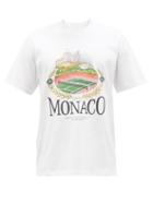 Casablanca - Monaco Logo-print Organic Cotton-jersey T-shirt - Mens - White