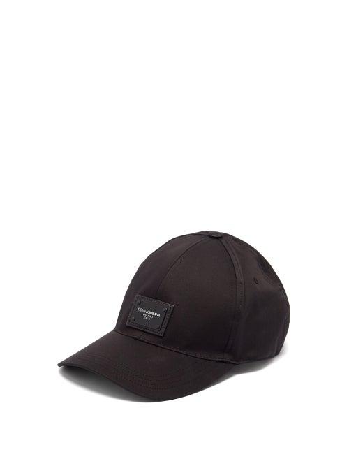 Matchesfashion.com Dolce & Gabbana - Logo-plaque Cotton-blend Cap - Mens - Black