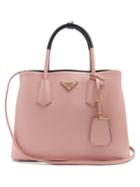 Matchesfashion.com Prada - Double Saffiano Leather Bag - Womens - Pink Navy