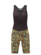 Matchesfashion.com Caf Du Cycliste - Capucine Floral-print Bib Shorts - Womens - Black Multi