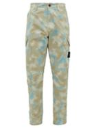 Matchesfashion.com Stone Island - Camouflage-print Tela Placcata Cotton Trousers - Mens - Grey