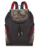 Christian Louboutin Explorafunk Felt And Spike-embellished Backpack