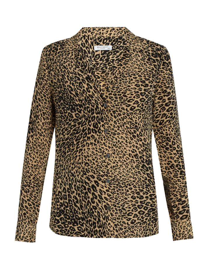 Equipment Adalyn Leopard-print Silk Shirt