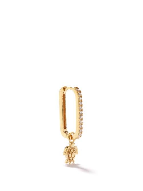 Ladies Jewellery Wilhelmina Garcia - Crystal & Gold-vermeil Single Earring - Womens - Crystal