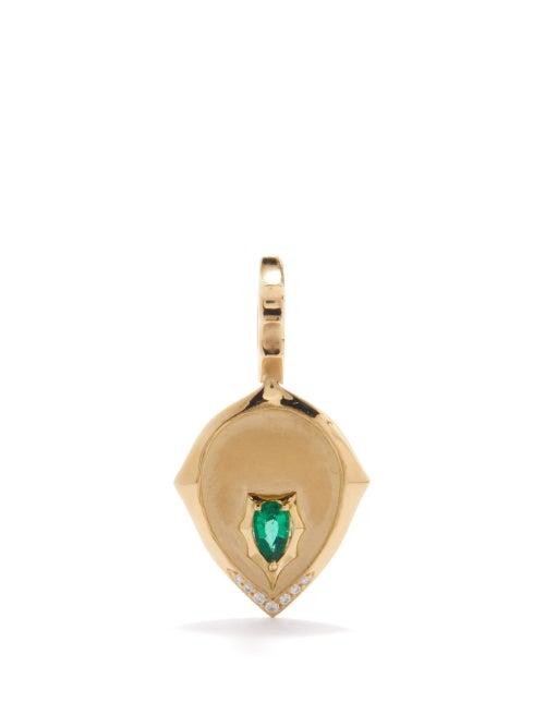Jade Trau - Envoy Diamond, Emerald & 18kt Gold Charm - Womens - Yellow Gold