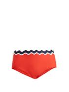 Matchesfashion.com Rye - Sunny Scallop Edged High Rise Bikini Briefs - Womens - Orange