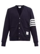 Matchesfashion.com Thom Browne - 4-bar Sleeve-stripe Cotton Cardigan - Mens - Navy