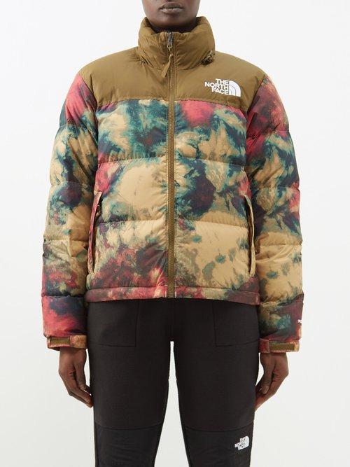 The North Face - 1996 Retro Nuptse Hooded Down Jacket - Womens - Green Multi