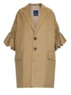 Yohji Yamamoto Regulation Oversized Ruffle-sleeve Cotton Coat
