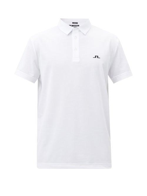 J.lindeberg - Spiral Logo-print Piqu Polo Shirt - Mens - White