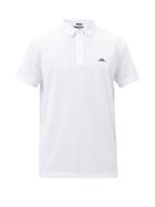 J.lindeberg - Spiral Logo-print Piqu Polo Shirt - Mens - White