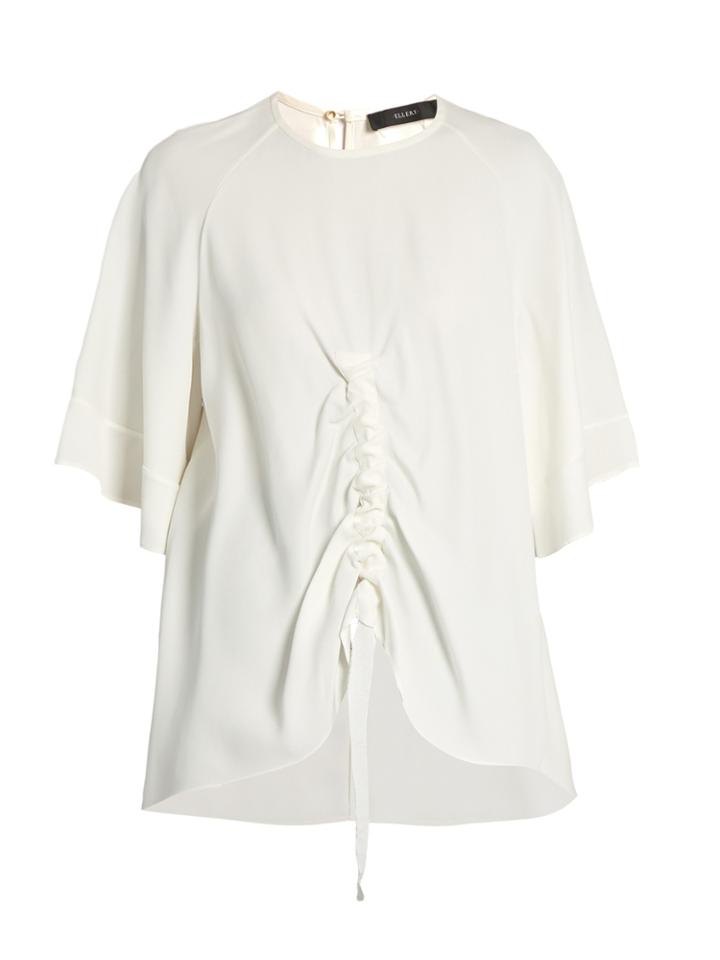 Ellery Riviera Ruched Double-crepe Top
