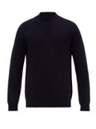 Matchesfashion.com Altea - Cable Knit Wool Sweater - Mens - Navy