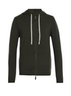 Matchesfashion.com Allude - Zip Up Wool Blend Hooded Sweater - Mens - Khaki