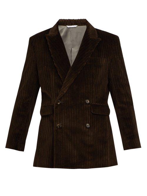 Matchesfashion.com Aries - Corduroy Double Breasted Tailored Jacket - Mens - Brown