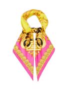 Matchesfashion.com Versace - Barocco Femme Print Silk Twill Scarf - Womens - Pink