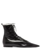 Matchesfashion.com Jil Sander - Anklet And Ring Eyelet Leather Boots - Womens - Black
