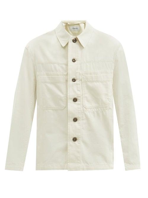 Matchesfashion.com Lemaire - Patch-pocket Denim Shirt - Mens - Cream