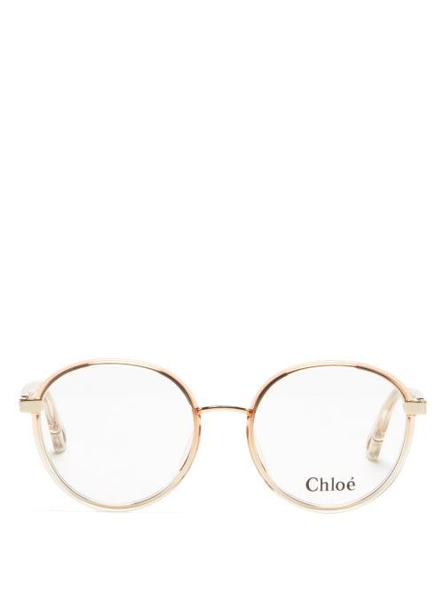 Matchesfashion.com Chlo - Round Acetate Glasses - Womens - Pink