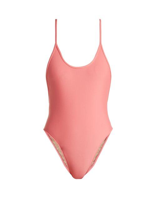 Matchesfashion.com Adriana Degreas - Le Fleur High Leg Swimsuit - Womens - Light Pink