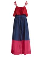 Diane Von Furstenberg Colour-block Cotton And Silk-blend Midi Dress