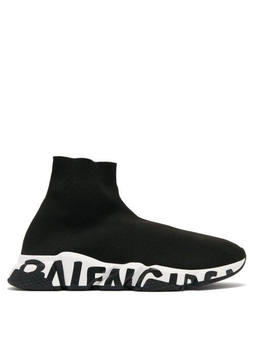 Matchesfashion.com Balenciaga - Speed Graffiti-logo Trainers - Mens - White Multi