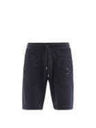 Matchesfashion.com C.p. Company - Goggle-lens Cotton-jersey Shorts - Mens - Dark Navy