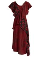 Diane Von Furstenberg Easton Dot And Shelton-print Silk Dress
