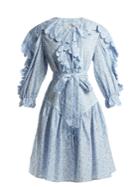 Horror Vacui Cursita Scallop Ruffle-trimmed Cotton Dress