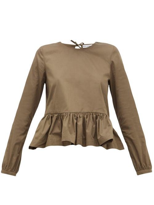 Matchesfashion.com Molly Goddard - Priscilla Shirred Cotton Blend Corduroy Dress - Womens - Navy