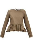 Matchesfashion.com Molly Goddard - Priscilla Shirred Cotton Blend Corduroy Dress - Womens - Navy