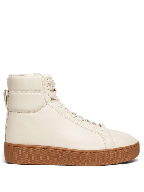 Bottega Veneta - The Quilt Leather High-top Trainers - Mens - Cream