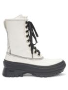 Ladies Shoes Jil Sander - Chunky-sole Grained-leather Boots - Womens - White