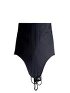 Matchesfashion.com Edward Crutchley - Lace Up Wool Blend Corset Belt - Womens - Navy