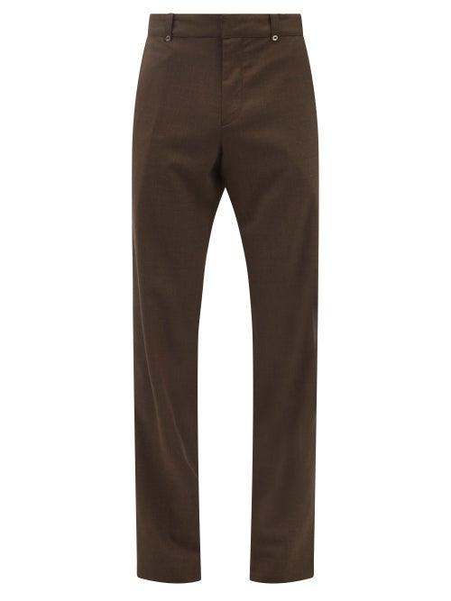 Ludovic De Saint Sernin - High-rise Wool Slim-leg Trousers - Mens - Brown