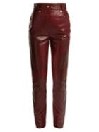 Versace Medusa-buttoned Leather Trousers