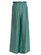 Masscob Elasticated-waist Wide-leg Linen-blend Trousers