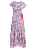 Matchesfashion.com Beulah - Ratna Floral Print Silk Wrap Dress - Womens - Red Multi