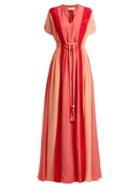 Matchesfashion.com Peter Pilotto - Panelled Silk Crepe De Chine Gown - Womens - Pink